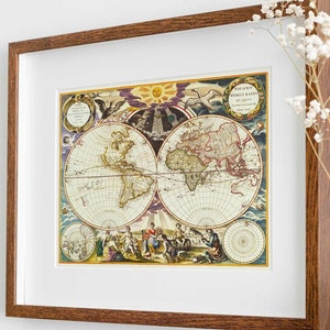 Karte von Frankreich, Spanien und Portugal (Vintage Kunstdruck) Hi-Res Giclée-Kunstdruck, auch gerahmt erhältlich