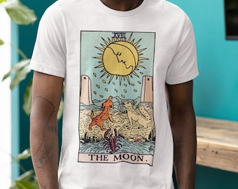 ★SATUR★ Tarot Graphic Short Sleeve T-Shirt Cream Yellow SA ☆SATUR☆ Tarot Graphic Short Sleeve T-Shirt Cream Yellow SA