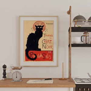 Tournée Du Chat Noir (plakat w stylu francuskiej secesji w stylu vintage autorstwa Théophile'a Alexandre'a Steinlena) Wydruk Giclée o wysokiej rozdzielczości, dostępny również w ramce