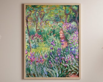 Claude Monet Print: The Artist's Garden At Giverny (Premium Giclée Art Print of Flower Painting) Wall Art / Home Decor available Framed