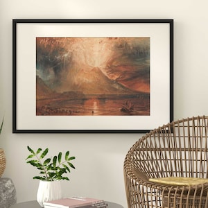 J.M.W.ターナー、ローマ平野の日没、希少画集画、 新品額装付 J. M. W. ターナー - 緋色の夕焼け（古典ロマン派絵画の高解像度
