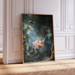 Jean-Honoré Fragonard Print: The Swing (Premium Giclée Art Print of Rococo Painting) French Wall Art / Home Decor available Framed