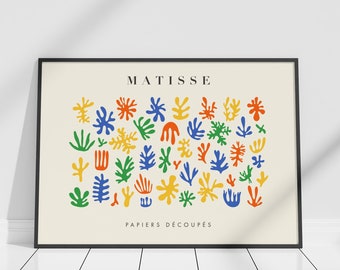 Henri Matisse Exhibition Poster: Papier Découpé (Premium Giclée Art Print of Minimalist Cut-Out Art) Wall Art / Home Decor available Framed