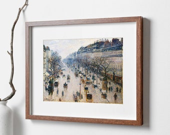 Camille Pissarro Print: De Boulevard Montmartre (Premium Giclée Art Print van landschapsschilderkunst) Wall Art / Home Decor beschikbaar Ingelijst