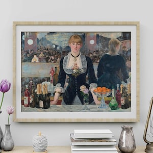 Edouard Manet Print: A Bar at the Folies (Premium Giclée Art Print of Modern Impressionist Painting) Wall Art / Home Decor available Framed