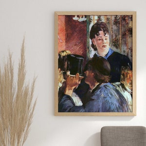Edouard Manet Print: Waitress Serving Beer (Premium Giclée Art Print of Modern Impressionist Painting) Wall Art Home Decor available Framed