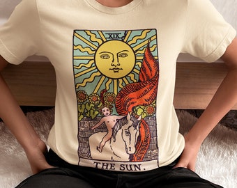 ★SATUR★ Tarot Graphic Short Sleeve T-Shirt Cream Yellow 3231567466727322630_2048.jpg?v