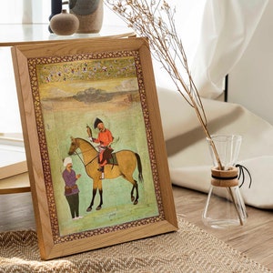 Portrait Of Shah Abbas (Traditional Persian Miniature Art by Bishn Das) Rare Hi-Res Giclée Print, also available Framed