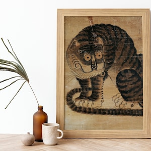 Tiger (Traditional Korean Art / Ancient Joseon Painting) Giclée Art Print, also available Framed