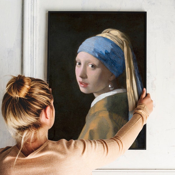 JOHANNES VERMEER - Girl With A Pearl Earring (Hi Res Giclée Art Print of Classic Dutch Golden Age Painting) A4 A3 A2, also available framed