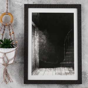 Odilon Redon Print: A Flash of Light Large & Pale (Premium Giclée Art Print of Gothic Artwork) Spooky Wall Art / Home Decor available Framed