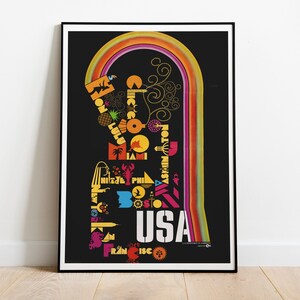USA Cities (Vintage / Retro Poster from the US Information Agency) Hi Res Giclée Art Print, also available Framed