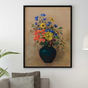 Odilon Redon Print: Wildflowers (Premium Giclée Art Print of Flower Painting) Floral Still Life Wall Art / Home Decor available Framed