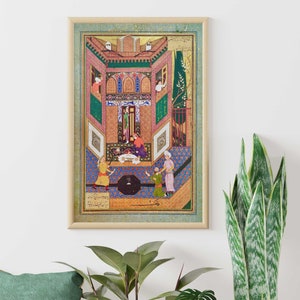 The Swordman&#39;s Wife (Traditional Persian Miniature Art from The Conference Of The Birds) Rare Hi-Res Giclée Print, also available Framed