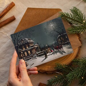 Personalisierte Weihnachtskarte: Weihnachtsabend von Joseph Hoover & Sons (Deluxe-Grußkarte mit optionaler benutzerdefinierter Nachricht)