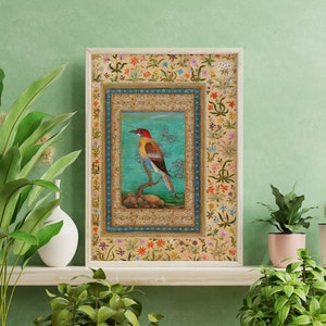 Bee-Eater (Traditional Persian Miniature Art from Shah Jahan / Kevorkian Album) A4 A3 A2 Rare Hi-Res Giclée Print, also available Framed