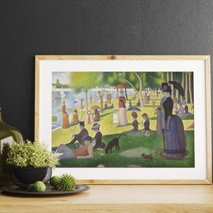 GEORGES SEURAT - Sunday Afternoon On La Grande Jatte (Hi Res Premium Giclée Art Print of Classic Painting) also available Framed