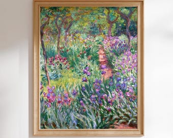 Claude Monet Print: The Artist's Garden At Giverny (Premium Giclée Art Print of Flower Painting) Wall Art / Home Decor available Framed