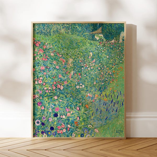 Gustav Klimt 'Italian Garden Landscape' Print | Art Nouveau Giclée Fine Art Print | Floral Wall Art, Framed or Unframed