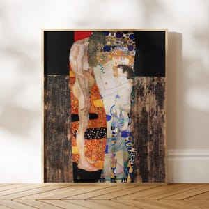 Gustav Klimt Print: Three Ages Of Woman (Premium Giclée Art Print of Classic Art Nouveau Painting) Wall Art / Home Decor available Framed
