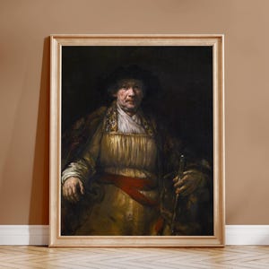 Rembrandt Kunstdruck: Selbstporträt (Giclée Kunstdruck von Barockgemälde) Antike Wandkunst / Wohndekor mit oder ohne Rahmen erhältlich