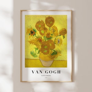 Vincent Van Gogh Poster: Sunflowers (Premium Giclée Art Print of Classic Yellow Flower Painting) Wall Art / Home Decor available Framed