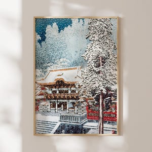 Japanese Art: The Yomei Gate At Nikko by Hiroaki Takahashi (Premium Giclée Art Print of Ukiyo-e Art) Wall Art / Home Decor available Framed