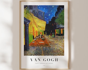 Vincent Van Gogh Poster: Café Terrace At Night (Premium Giclée Art Print of Classic Starry Painting) Wall Art / Home Decor available Framed