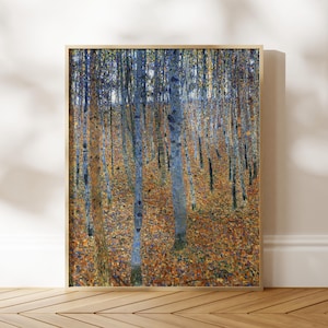 Gustav Klimt 'Boklund'-tryck | Art Nouveau Giclée-konsttryck | Vintage skogsväggkonst, inramad eller oramad