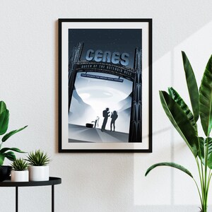 Visiones de la NASA del futuro - Ceres (póster vintage de turismo espacial) Impresión artística giclée de alta resolución, también disponible enmarcada