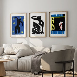 Henri Matisse: Set Of 3 Cut-Out Prints (Premium Giclée Art Prints of Modern Abstract Papier Découpé) Wall Art / Home Decor available Framed