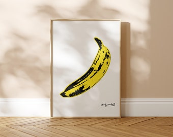 Andy Warhol Print: Banana (Premium Giclée Art Print of Minimalist Pop Art) Modern Wall Art / Home Decor available Framed