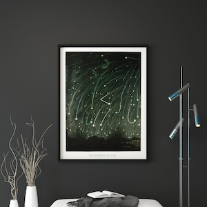 The November Meteors by E. L. Trouvelot (Vintage Astronomy / Space Illustration) Hi-Res Giclée Art Print, also available Framed