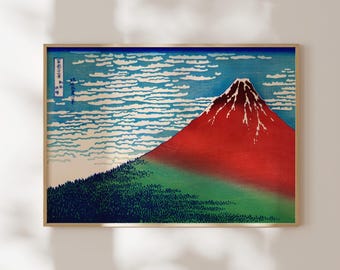 葛飾北斎：南風晴天（赤富士）（1830年頃-1832年） - ジクレー版画
