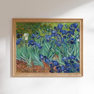 Vincent Van Gogh Print: Irises (Premium Giclée Art Print of Blue Flower Painting) Wall Art / Home Decor available Framed