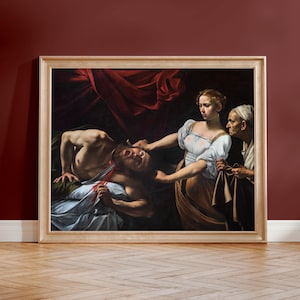 Caravaggio Print: Judith Beheading Holofernes (Giclée Art Print of Baroque Painting) Renaissance Wall Art / Home Decor available Framed