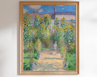Claude Monet Print: The Artist's Garden at Vétheuil  (Premium Giclée Art Print of Classic Painting) Wall Art / Home Decor available Framed