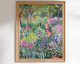 Claude Monet Print: The Artist's Garden At Giverny (Premium Giclée Art Print of Flower Painting) Wall Art / Home Decor available Framed
