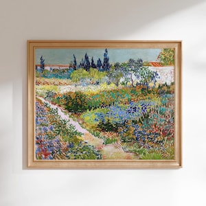 Vincent Van Gogh Print: Garden At Arles (Premium Giclée Art Print of Colorful Landscape Painting) Wall Art / Home Decor available Framed