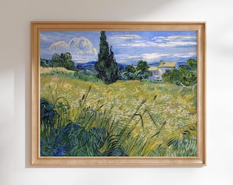 Vincent Van Gogh Print: Green Wheat Field With Cypress (Premium Giclée Art  Print of Nature Painting) Wall Art Home Decor available Framed