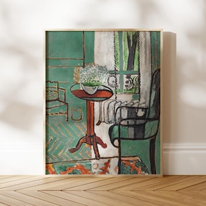 Henri Matisse Print: The Window (Premium Giclée Art Print of Modern Abstract Green Interior Painting) Wall Art / Home Decor available Framed