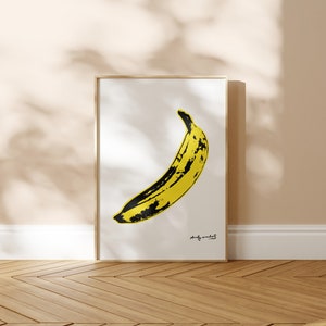 Andy Warhol Print: Banana (Premium Giclée Art Print of Minimalist Pop Art) Modern Wall Art / Home Decor available Framed