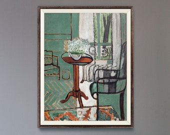 Henri Matisse Print: The Window (Premium Giclée Art Print of Modern Abstract Green Interior Painting) Wall Art / Home Decor available Framed