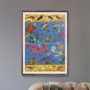 Bird & Flower (Traditional Persian Miniature Art by Muhammad Yusuf) A4 A3 A2 Rare Hi-Res Giclée Print, also available Framed