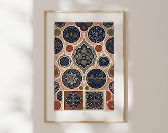 Arabic Pattern Print by Albert Racinet (Giclée Art Print from L'ornement Polychrome) Arabian Wall Art / Home Decor available Framed