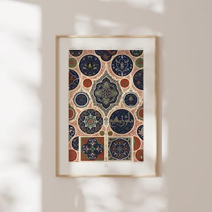 Arabic Pattern Print by Albert Racinet (Giclée Art Print from L&#39;ornement Polychrome) Arabian Wall Art / Home Decor available Framed