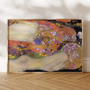 Gustav Klimt Print: Water Serpents (Premium Giclée Art Print of Classic Art Nouveau Painting) Wall Art / Home Decor available Framed