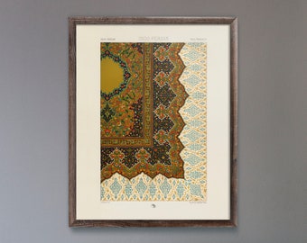 Indo Persian Pattern Print by Albert Racinet (Giclée Art Print of artwork from L'ornement Polychrome) Wall Art / Home Decor available Framed
