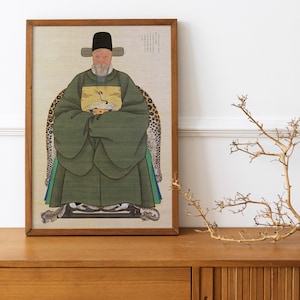 Portrait of Kim Yuk, the leading Confucianist of the Joseon Dynasty (Traditional Korean Art) Giclée Art Print, also available Framed