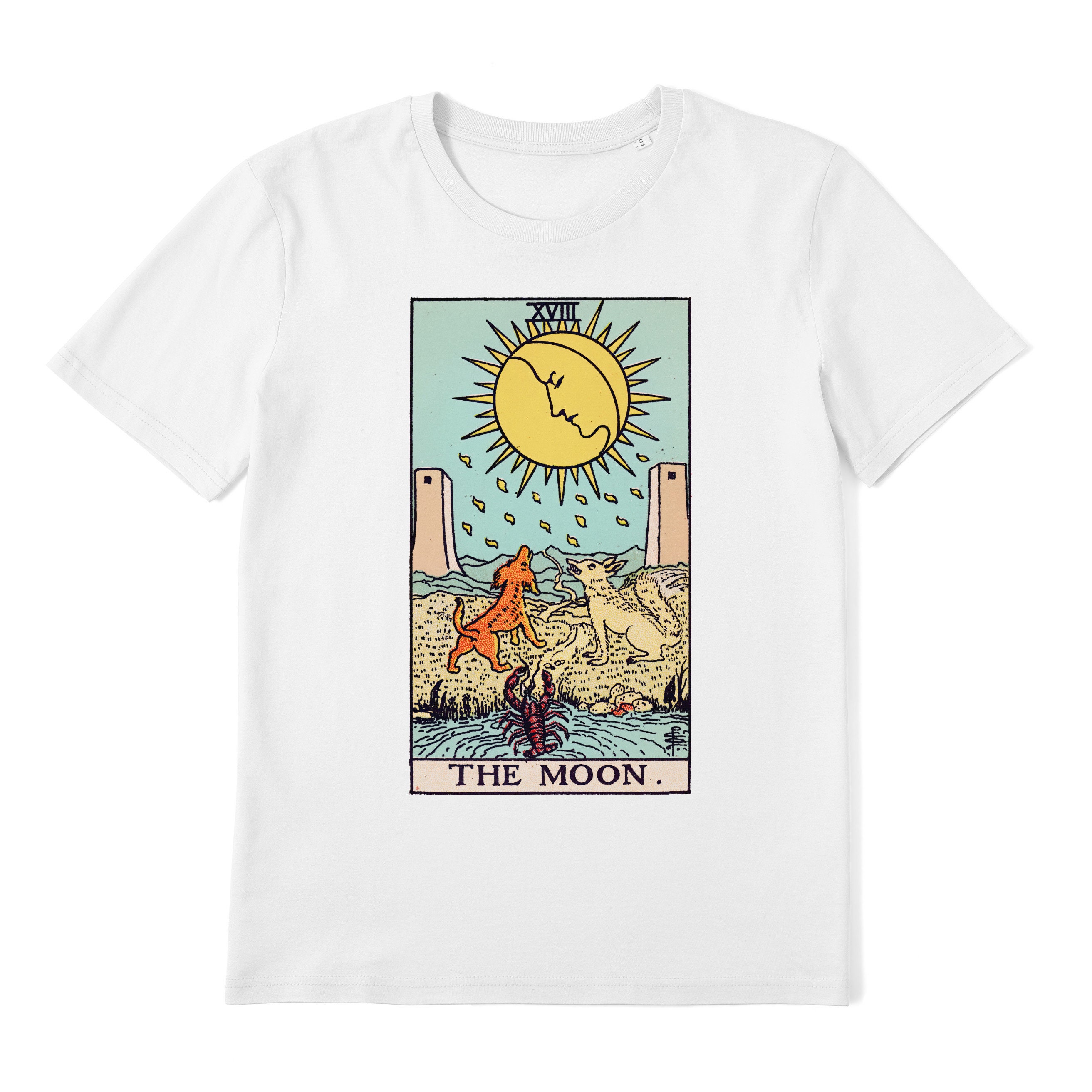 ★SATUR★ Tarot Graphic Short Sleeve T-Shirt Cream Yellow Juniors' 
